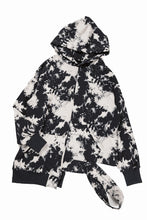 画像をギャラリービューアに読み込む, A.F ARTEFACT ASYMMETRY LOOP HEM HOODED TOPS / MOTTLED DYING (BLACK x IVORY)