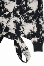 画像をギャラリービューアに読み込む, A.F ARTEFACT ASYMMETRY LOOP HEM HOODED TOPS / MOTTLED DYING (BLACK x IVORY)