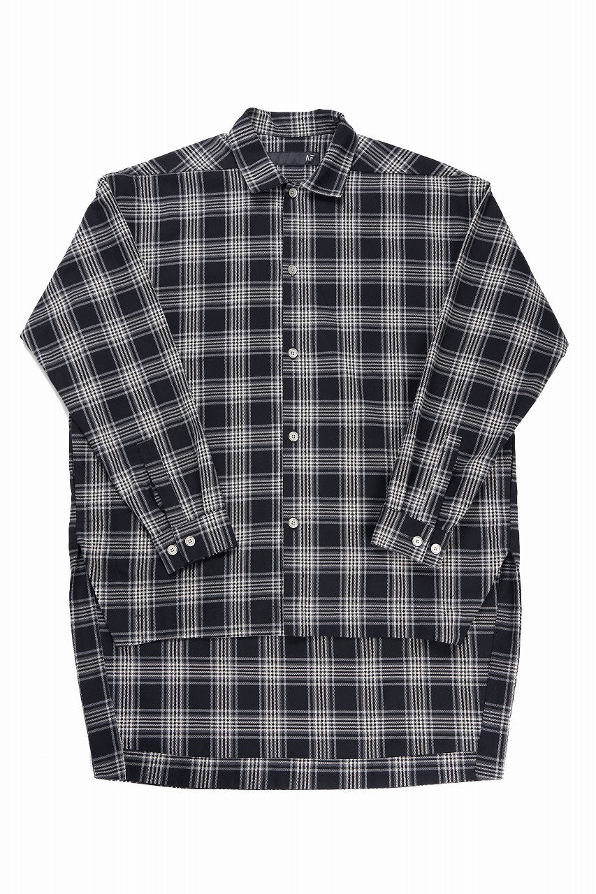 画像をギャラリービューアに読み込む, A.F ARTEFACT LONG SHIRT / TARTAN CHECK (BLACK x GREY)