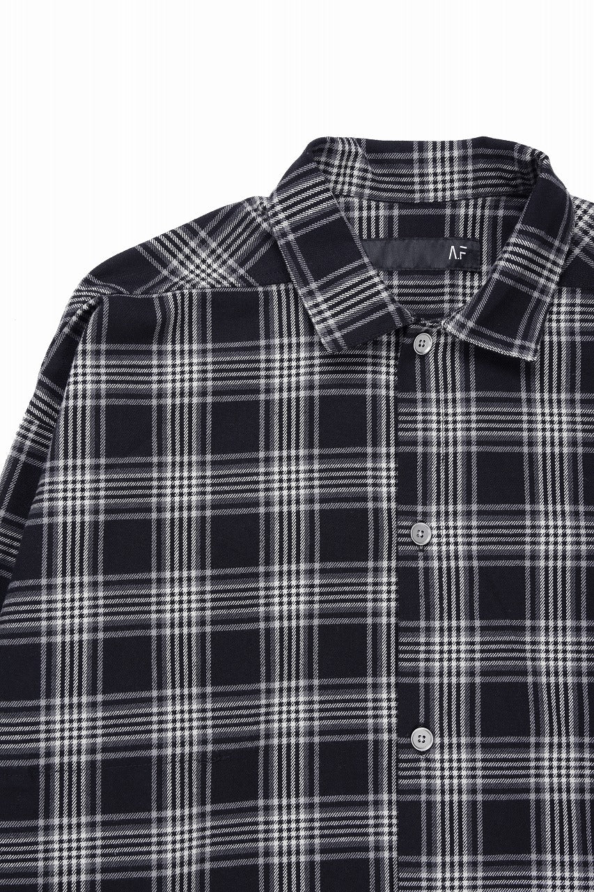 画像をギャラリービューアに読み込む, A.F ARTEFACT LONG SHIRT / TARTAN CHECK (BLACK x GREY)