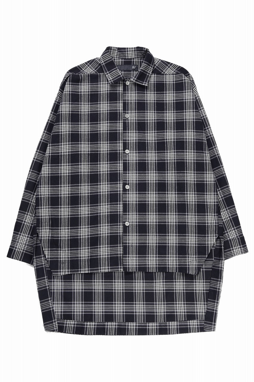 画像をギャラリービューアに読み込む, A.F ARTEFACT LONG SHIRT / TARTAN CHECK (BLACK x GREY)