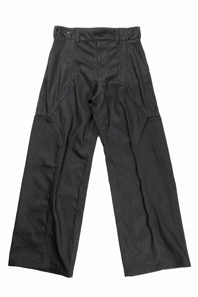 OPPOSE DUALITY 8POCKET PANEL WIDE DENIM TROUSERS (BLACK GREY)