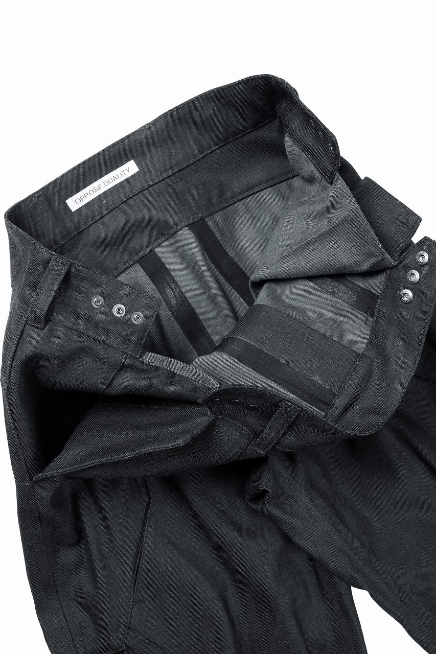 画像をギャラリービューアに読み込む, OPPOSE DUALITY 8POCKET PANEL WIDE DENIM TROUSERS (BLACK GREY)