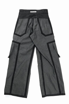 画像をギャラリービューアに読み込む, OPPOSE DUALITY 8POCKET PANEL WIDE DENIM TROUSERS (BLACK GREY)