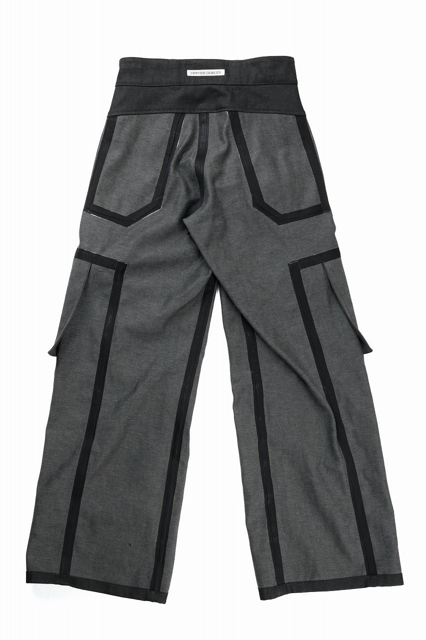 画像をギャラリービューアに読み込む, OPPOSE DUALITY 8POCKET PANEL WIDE DENIM TROUSERS (BLACK GREY)