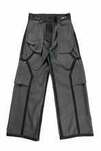 画像をギャラリービューアに読み込む, OPPOSE DUALITY 8POCKET PANEL WIDE DENIM TROUSERS (BLACK GREY)