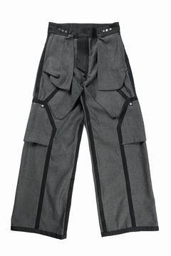 画像をギャラリービューアに読み込む, OPPOSE DUALITY 8POCKET PANEL WIDE DENIM TROUSERS (BLACK GREY)