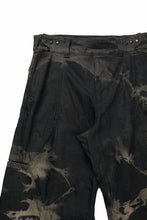 画像をギャラリービューアに読み込む, OPPOSE DUALITY 8POCKET PANEL WIDE DENIM TROUSERS / HAND BLEACHED DENIM (BLACK GREY BLEACH)