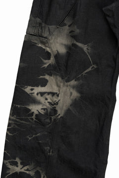 画像をギャラリービューアに読み込む, OPPOSE DUALITY 8POCKET PANEL WIDE DENIM TROUSERS / HAND BLEACHED DENIM (BLACK GREY BLEACH)