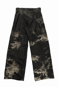 画像をギャラリービューアに読み込む, OPPOSE DUALITY 8POCKET PANEL WIDE DENIM TROUSERS / HAND BLEACHED DENIM (BLACK GREY BLEACH)