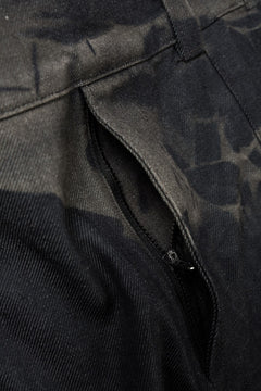 画像をギャラリービューアに読み込む, OPPOSE DUALITY 8POCKET PANEL WIDE DENIM TROUSERS / HAND BLEACHED DENIM (BLACK GREY BLEACH)