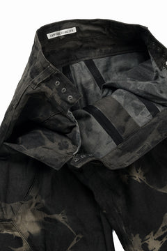 画像をギャラリービューアに読み込む, OPPOSE DUALITY 8POCKET PANEL WIDE DENIM TROUSERS / HAND BLEACHED DENIM (BLACK GREY BLEACH)