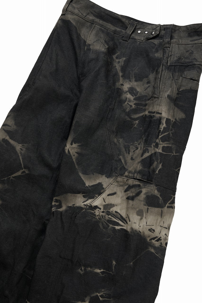 画像をギャラリービューアに読み込む, OPPOSE DUALITY 8POCKET PANEL WIDE DENIM TROUSERS / HAND BLEACHED DENIM (BLACK GREY BLEACH)