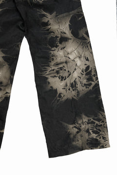 画像をギャラリービューアに読み込む, OPPOSE DUALITY 8POCKET PANEL WIDE DENIM TROUSERS / HAND BLEACHED DENIM (BLACK GREY BLEACH)