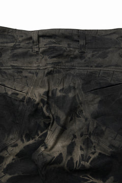 画像をギャラリービューアに読み込む, OPPOSE DUALITY 8POCKET PANEL WIDE DENIM TROUSERS / HAND BLEACHED DENIM (BLACK GREY BLEACH)