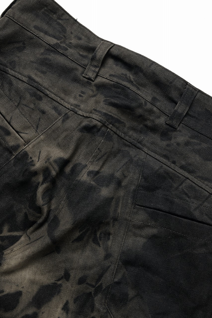 画像をギャラリービューアに読み込む, OPPOSE DUALITY 8POCKET PANEL WIDE DENIM TROUSERS / HAND BLEACHED DENIM (BLACK GREY BLEACH)