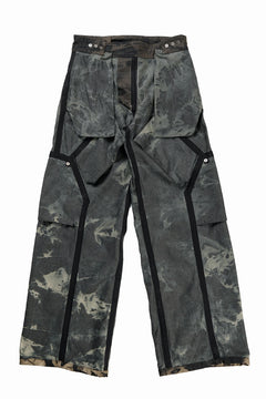 画像をギャラリービューアに読み込む, OPPOSE DUALITY 8POCKET PANEL WIDE DENIM TROUSERS / HAND BLEACHED DENIM (BLACK GREY BLEACH)