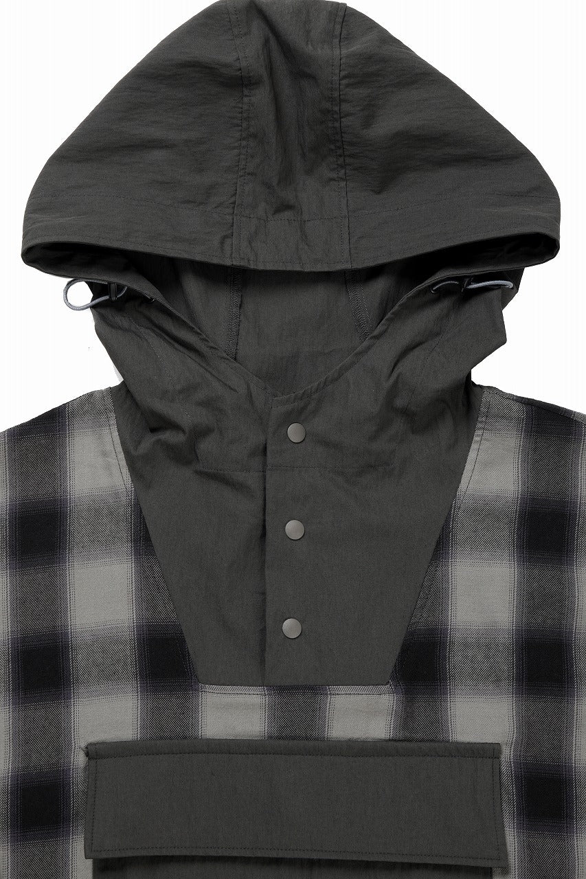 画像をギャラリービューアに読み込む, F/CE. WATER-SHIELD CHECK ANORAK SHIRT (GRAY)
