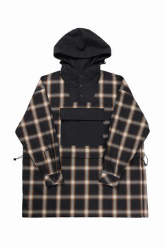 画像をギャラリービューアに読み込む, F/CE. WATER-SHIELD CHECK ANORAK SHIRT (BLACK)