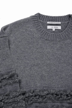 画像をギャラリービューアに読み込む, F/CE. DUAL TEXTURE SHIFTED LINES KNIT (CHARCOAL)