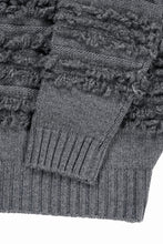 画像をギャラリービューアに読み込む, F/CE. DUAL TEXTURE SHIFTED LINES KNIT (CHARCOAL)
