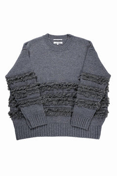 画像をギャラリービューアに読み込む, F/CE. DUAL TEXTURE SHIFTED LINES KNIT (CHARCOAL)