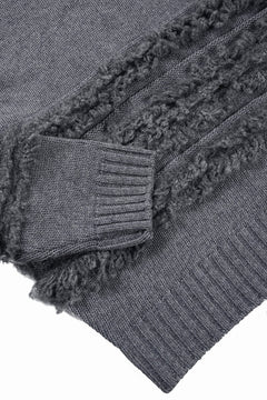 画像をギャラリービューアに読み込む, F/CE. DUAL TEXTURE SHIFTED LINES KNIT (CHARCOAL)