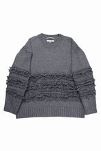 画像をギャラリービューアに読み込む, F/CE. DUAL TEXTURE SHIFTED LINES KNIT (CHARCOAL)