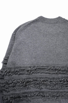 画像をギャラリービューアに読み込む, F/CE. DUAL TEXTURE SHIFTED LINES KNIT (CHARCOAL)