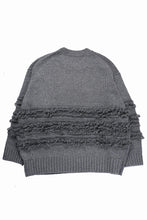 画像をギャラリービューアに読み込む, F/CE. DUAL TEXTURE SHIFTED LINES KNIT (CHARCOAL)