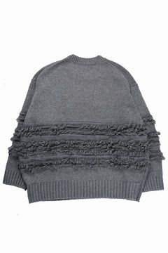 画像をギャラリービューアに読み込む, F/CE. DUAL TEXTURE SHIFTED LINES KNIT (CHARCOAL)