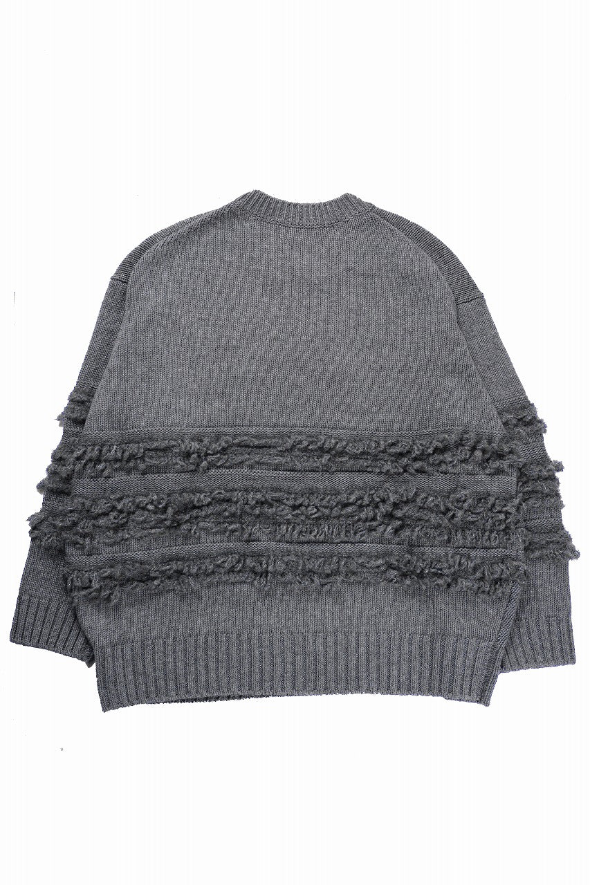 画像をギャラリービューアに読み込む, F/CE. DUAL TEXTURE SHIFTED LINES KNIT (CHARCOAL)