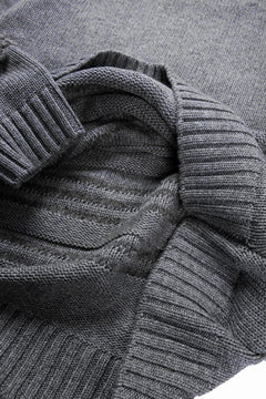 画像をギャラリービューアに読み込む, F/CE. DUAL TEXTURE SHIFTED LINES KNIT (CHARCOAL)