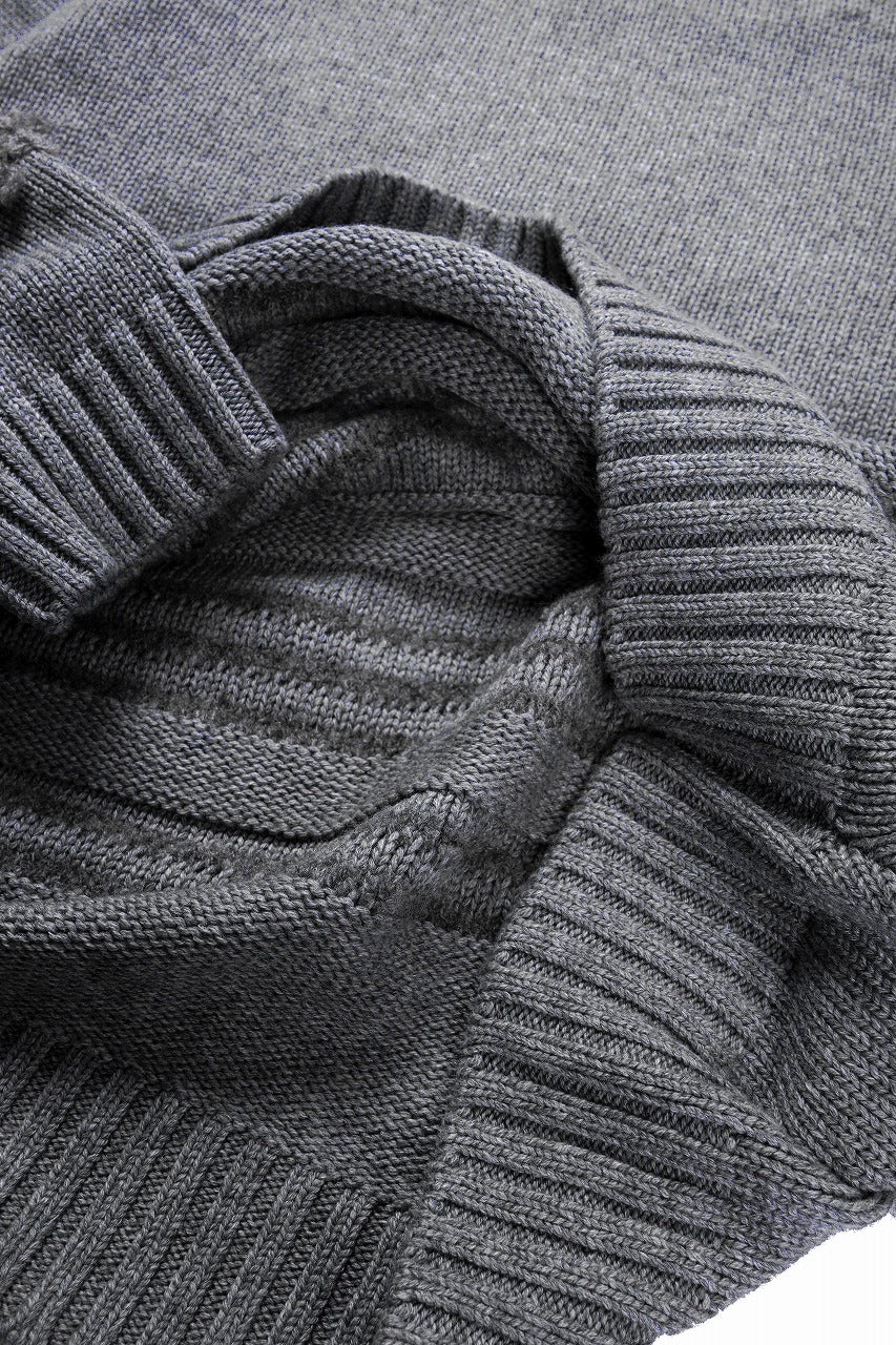 画像をギャラリービューアに読み込む, F/CE. DUAL TEXTURE SHIFTED LINES KNIT (CHARCOAL)