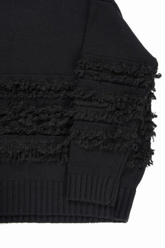 画像をギャラリービューアに読み込む, F/CE. DUAL TEXTURE SHIFTED LINES KNIT (BLACK)