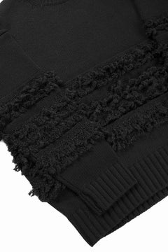 画像をギャラリービューアに読み込む, F/CE. DUAL TEXTURE SHIFTED LINES KNIT (BLACK)