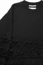 画像をギャラリービューアに読み込む, F/CE. DUAL TEXTURE SHIFTED LINES KNIT (BLACK)