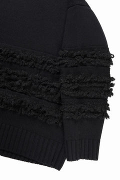 画像をギャラリービューアに読み込む, F/CE. DUAL TEXTURE SHIFTED LINES KNIT (BLACK)