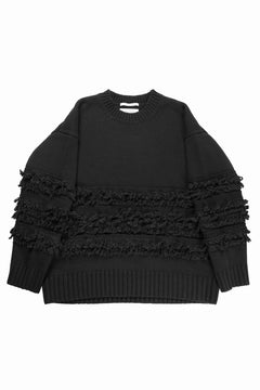 画像をギャラリービューアに読み込む, F/CE. DUAL TEXTURE SHIFTED LINES KNIT (BLACK)