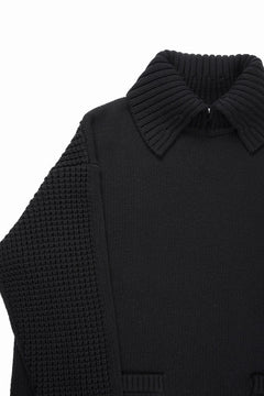 画像をギャラリービューアに読み込む, F/CE. REVERSE PATTERN COLLAR KNIT (BLACK)
