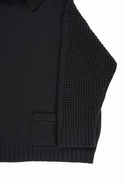 画像をギャラリービューアに読み込む, F/CE. REVERSE PATTERN COLLAR KNIT (BLACK)