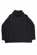 画像をギャラリービューアに読み込む, F/CE. REVERSE PATTERN COLLAR KNIT (BLACK)