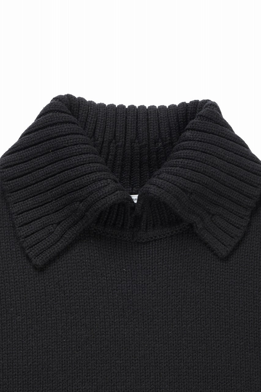 画像をギャラリービューアに読み込む, F/CE. REVERSE PATTERN COLLAR KNIT (BLACK)
