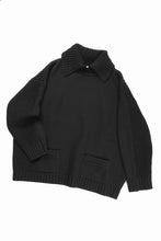 画像をギャラリービューアに読み込む, F/CE. REVERSE PATTERN COLLAR KNIT (BLACK)