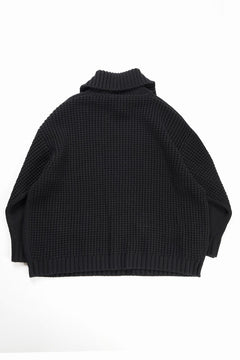 画像をギャラリービューアに読み込む, F/CE. REVERSE PATTERN COLLAR KNIT (BLACK)