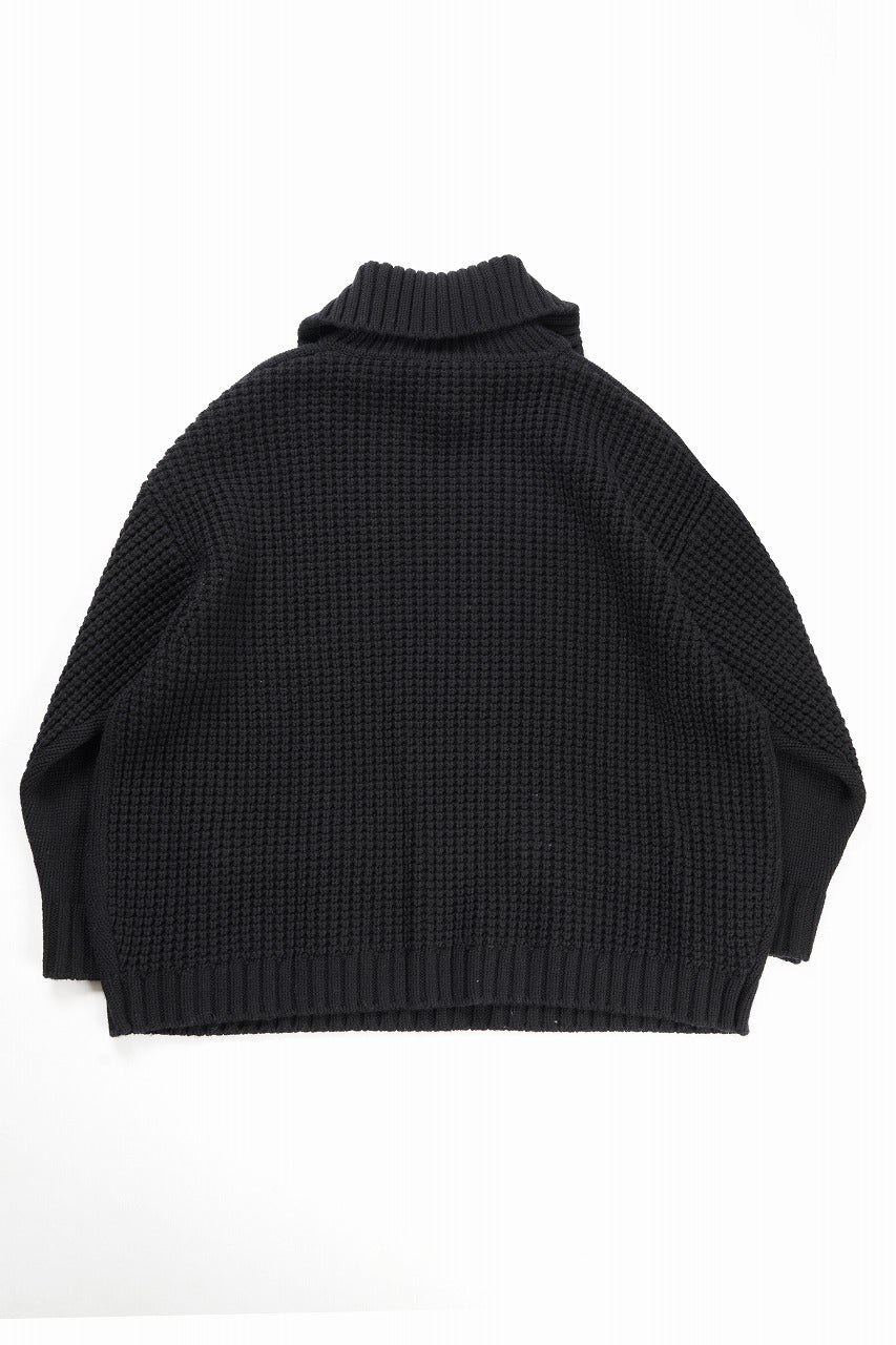 画像をギャラリービューアに読み込む, F/CE. REVERSE PATTERN COLLAR KNIT (BLACK)