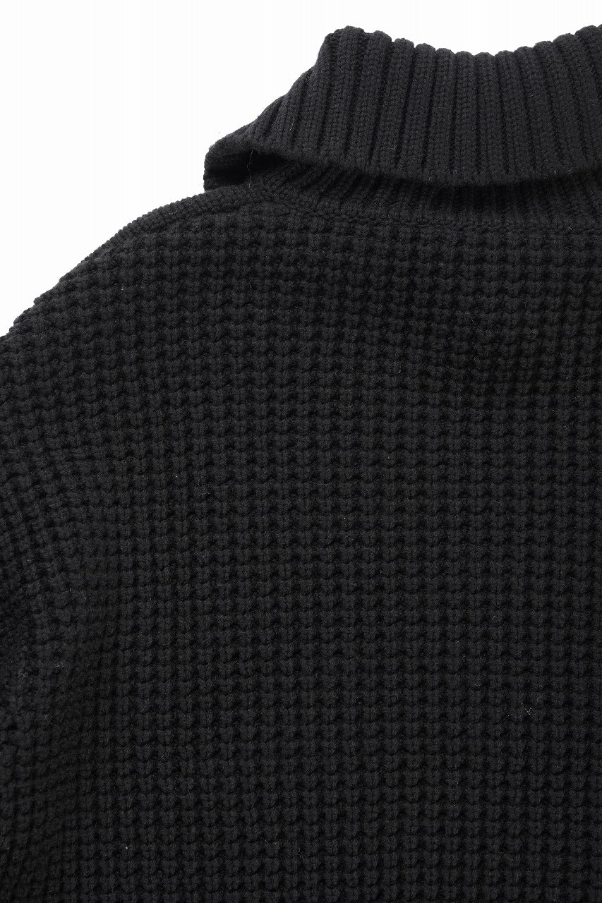 画像をギャラリービューアに読み込む, F/CE. REVERSE PATTERN COLLAR KNIT (BLACK)