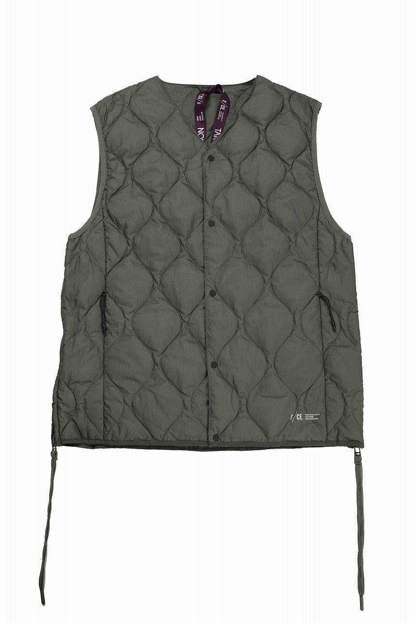 画像をギャラリービューアに読み込む, F/CE. x TAION® PACKABLE INNER DOWN VEST (OLIVE GRAY)