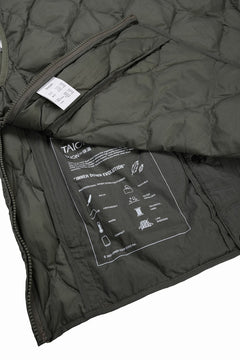 画像をギャラリービューアに読み込む, F/CE. x TAION® PACKABLE INNER DOWN VEST (OLIVE GRAY)