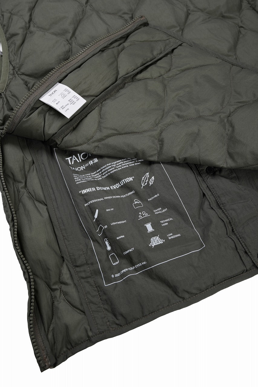 画像をギャラリービューアに読み込む, F/CE. x TAION® PACKABLE INNER DOWN VEST (OLIVE GRAY)
